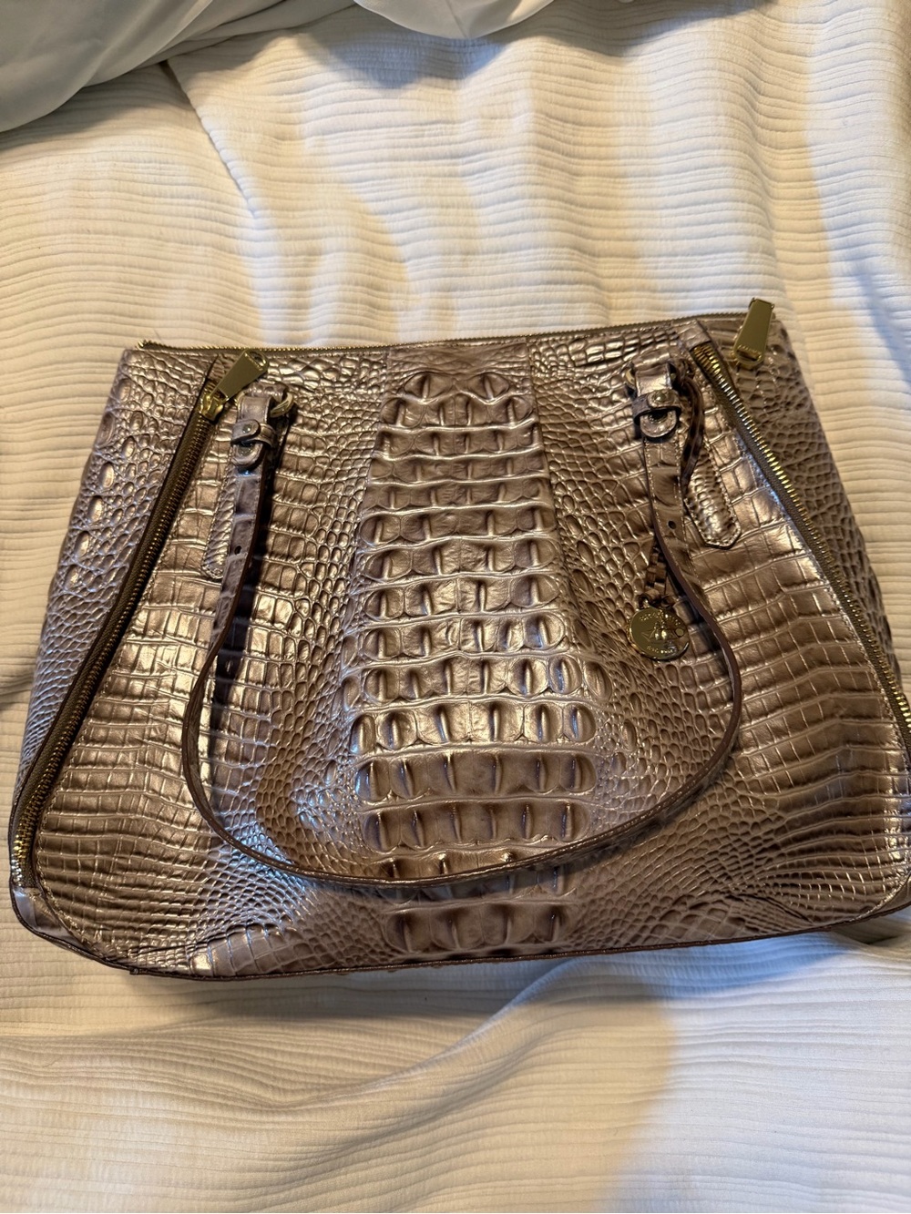 Brahmin Adina Tote in Silver Burch